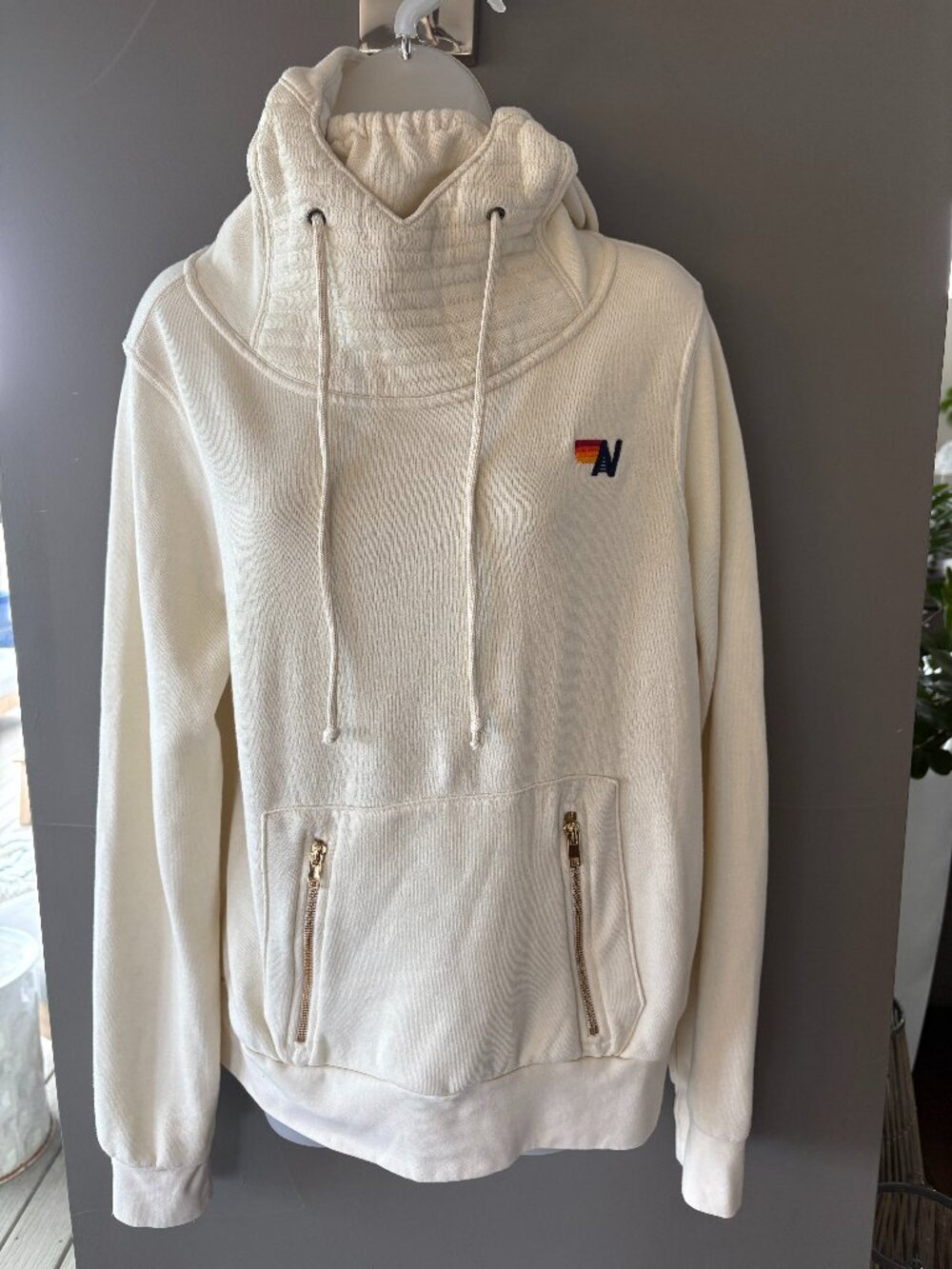 Aviator Nation Ninja Pullover Hoodie - Vintage White - Size Medium - Picture 4 of 11